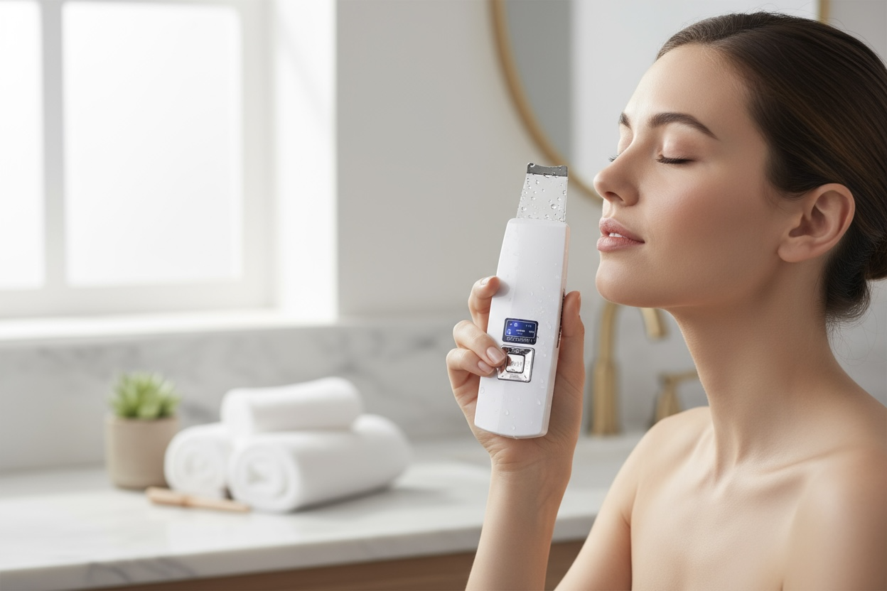 UltraScrub™ – Ultrasonic Facial Device for Deep Cleansing & Blackhead Removal