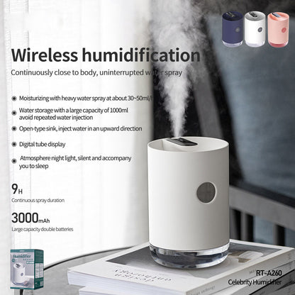 MistAura™ – Wireless USB Humidifier for Small Spaces & Instant Hydration