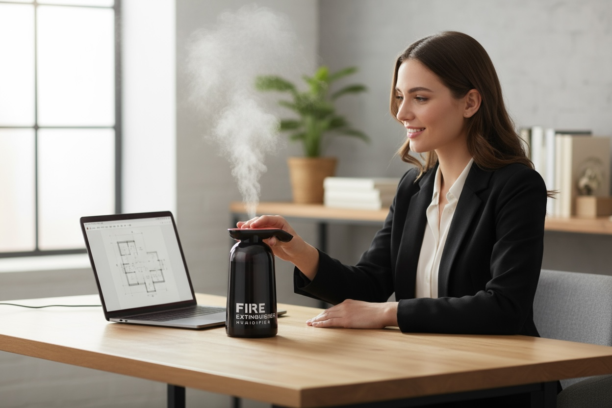 BlazeMist™ – Humidificateur et diffuseur LED portable en forme d'extincteur